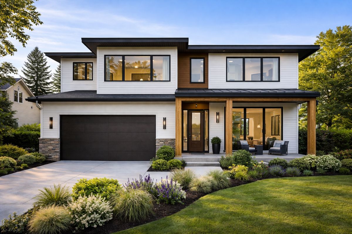 Vinyl siding on two-story home in New Jersey
